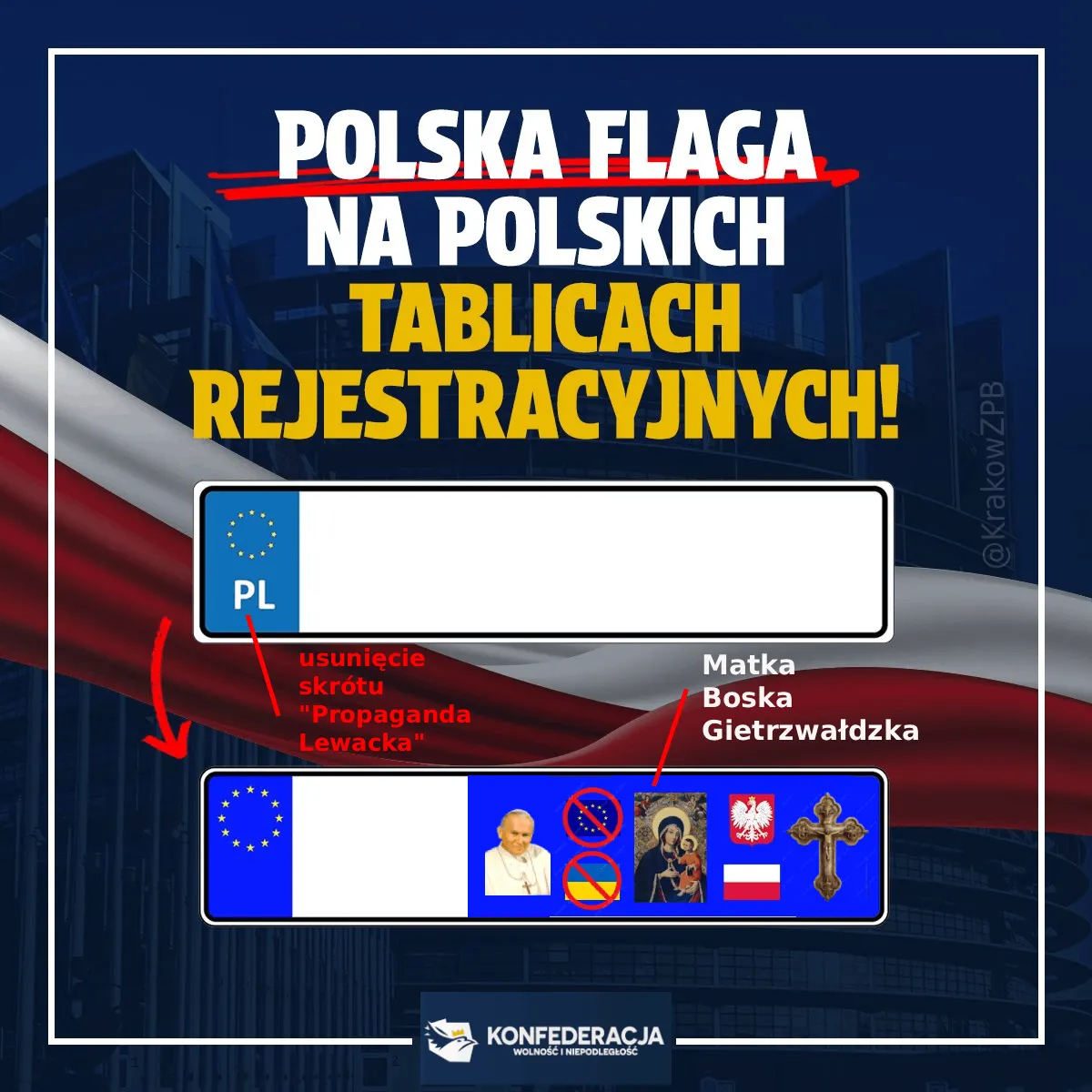 Projekt nowych tablic rejestracyjnych wg Konfederacji, wersja 2.137