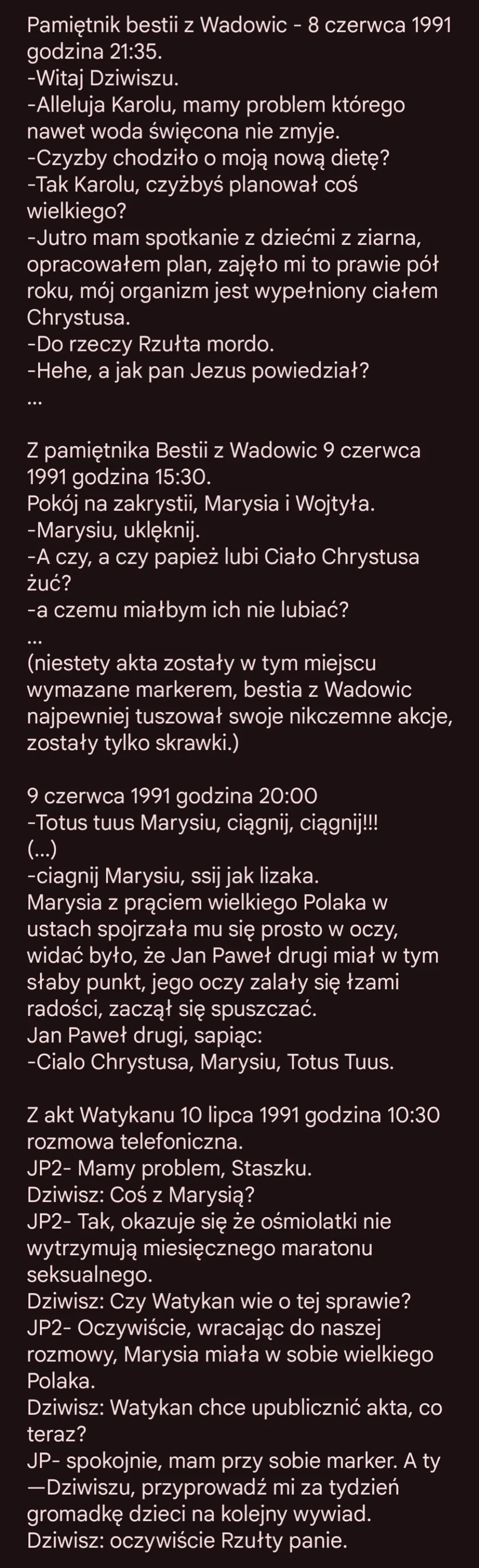 Ciekawe Akta Watykańskie, część 1.