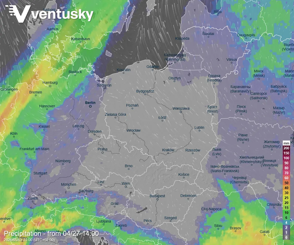 Akumulacja opadów w tym tygodniu w Europie Środkowej – w Polsce wszędzie 0 mm przez cały tydzień
