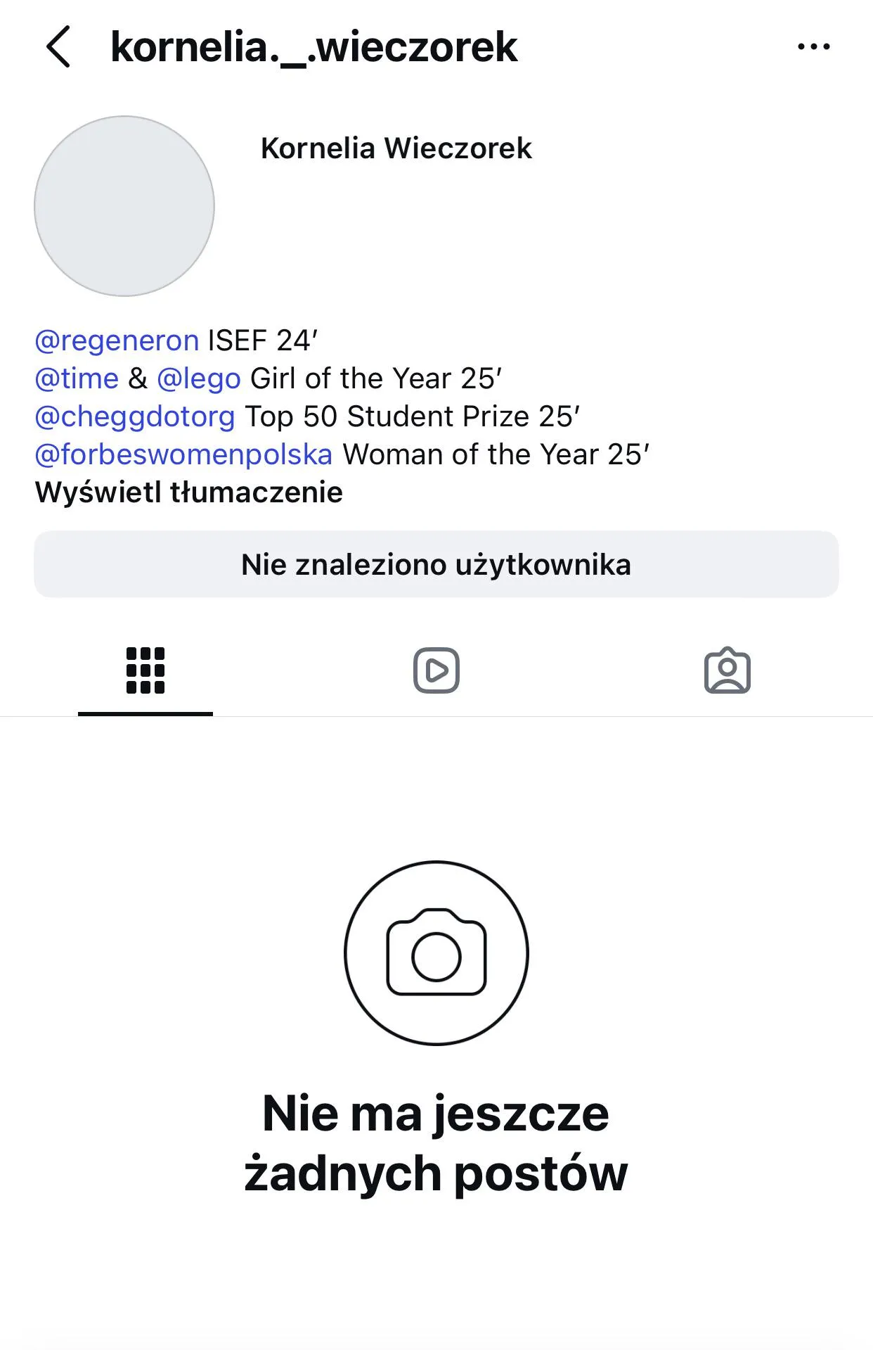 Wieczorek usunęła konto na Instagramie.